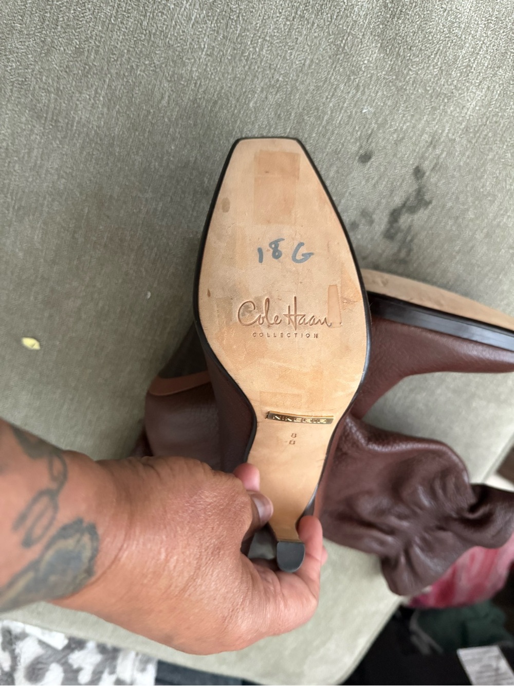 Cole Haan Dark Brown Leather Heeled Boot